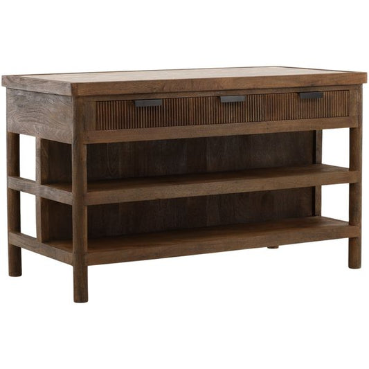 Kitchen Island, Beige/Brown