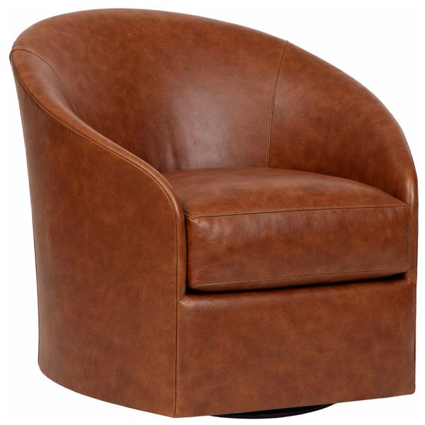 Leather Swivel Krzes?o, Laguna Cognac
